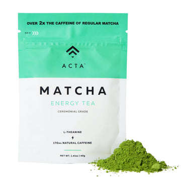 ACTA Matcha Energy Tea 40g  High Caffeine (170mg) Blend for Increased Focus & Clarity  Perfect Coffee Alternative Made with Ceremonial Grade Matcha Green Tea Powder from Japan