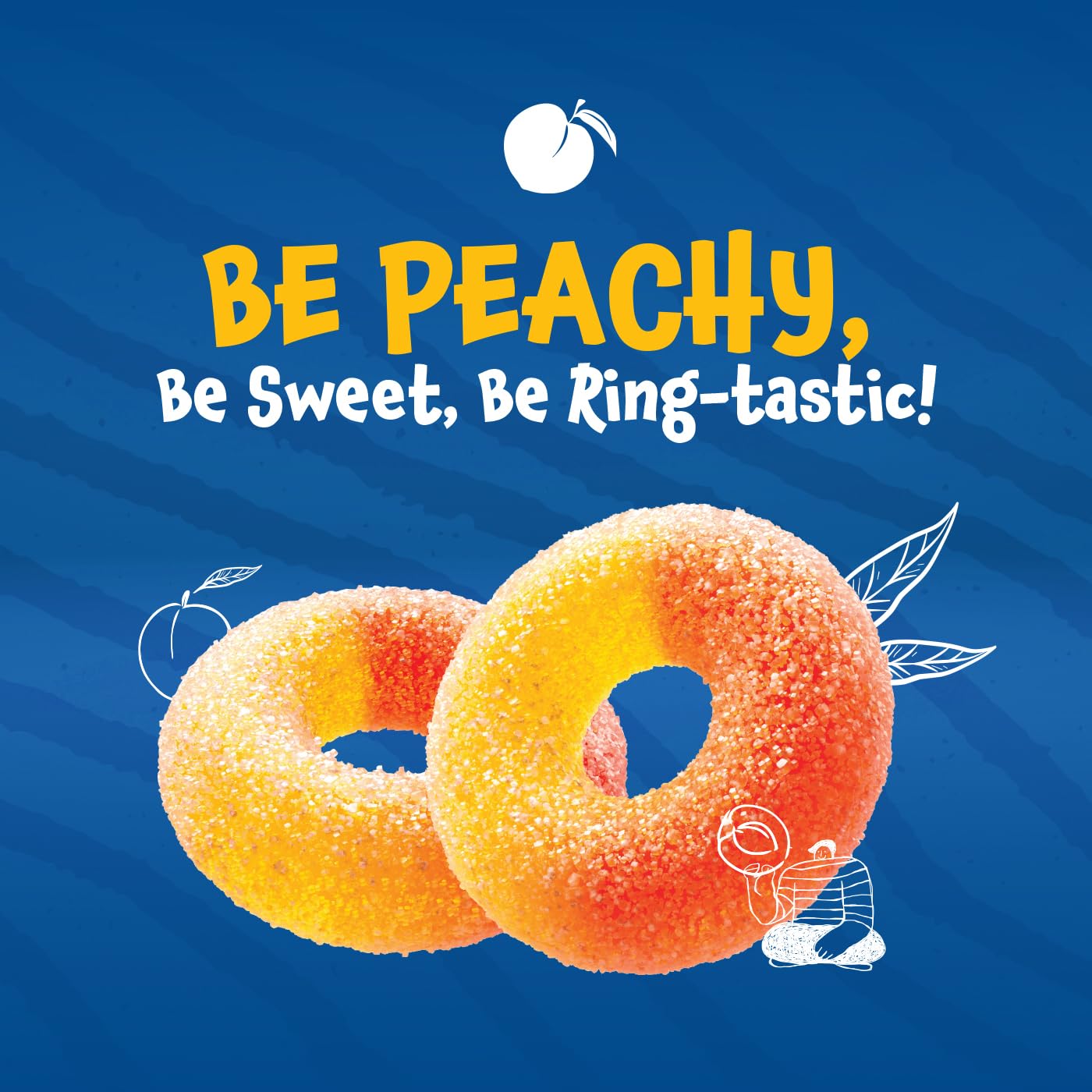 Funtasty Peach Rings - 11 Ounce Bag - Sour And Sweet Gummy Candy