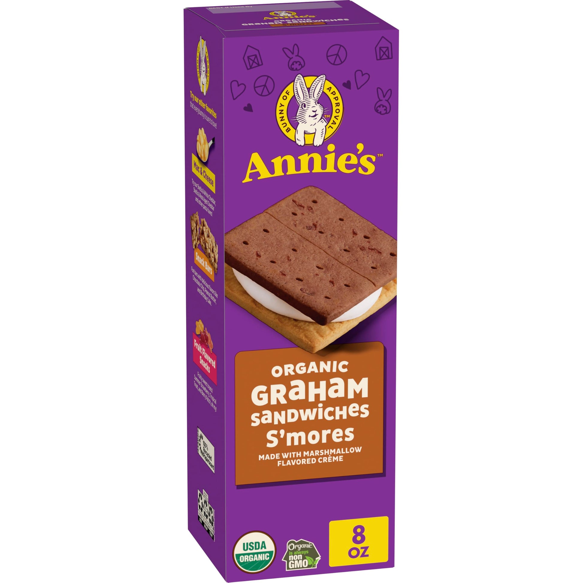 AnnieS Organic Graham Sandwich Cookies, SMores, 12 Count, 8 Oz
