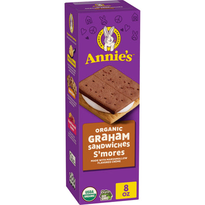 AnnieS Organic Graham Sandwich Cookies, SMores, 12 Count, 8 Oz
