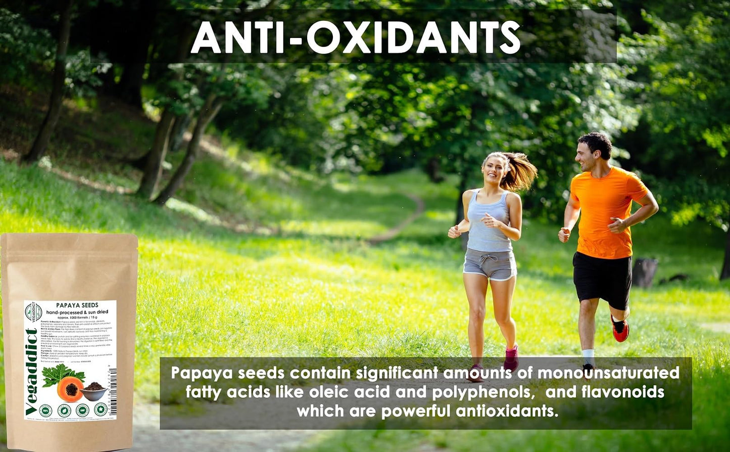 100% Natural Sun Dried Papaya Seeds | High Papaya Enzyme (Papain) Content | No Additives | Vegan | Laboratory Tested | Gluten &