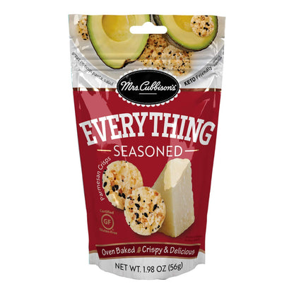 Mrs. Cubbisons Cheese Crisps| Everything Seasoned | 1.98 Ounce | 100% Real Cheese | Keto Friendly | Great for Snacking and Sala