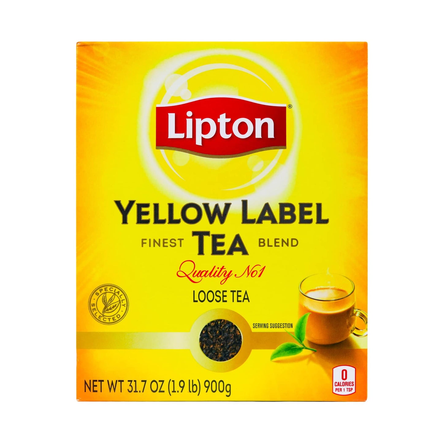 Lipton Yellow Tea | Loose Black Tea | International Blend | Enhanced Quality | Strong Flavor | Aromatic & Refreshing | 900 Grams (Pack Of 1)