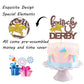 Maicaiffe Derby Cake Topper, Racing Horse Theme Decorations, Brown Glitter, Paper, Ideal for Birthday Party Supplies