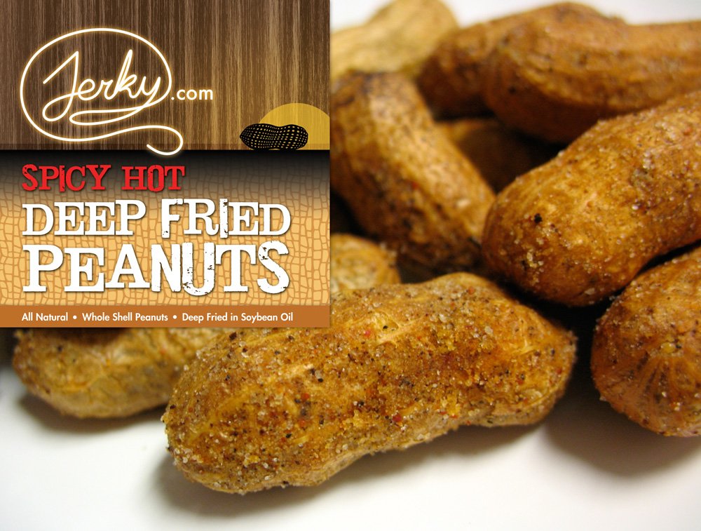 Jerky.Com Deep Fried Peanuts In Shell Sampler 3 Pack - Gourmet Flavors Include Salted, Roasted Garlic, Spicy Hot - Peanuts In Sh