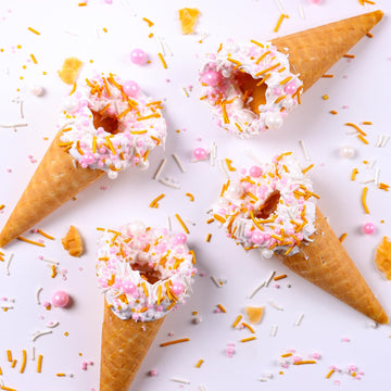 Pink Sprinkles Set, Sujoygar Edible Valentines Cake Sprinkles, Fancy Pink Gold White Sprinkles Mix For Cake Decorating Cupcakes