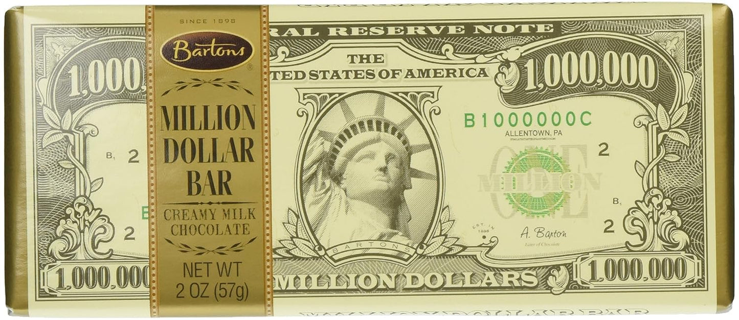 Generic Million Dollar Chocolate Bar - Rich Milk Chocolate Treat, Pack of 3, Novelty Candy Gift for Parties and Stocking Stuffers