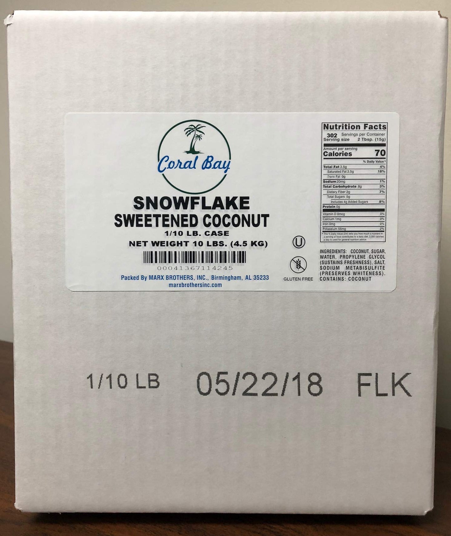 Coral Bay Snowflake, Sweetened Coconut, 10 Lb