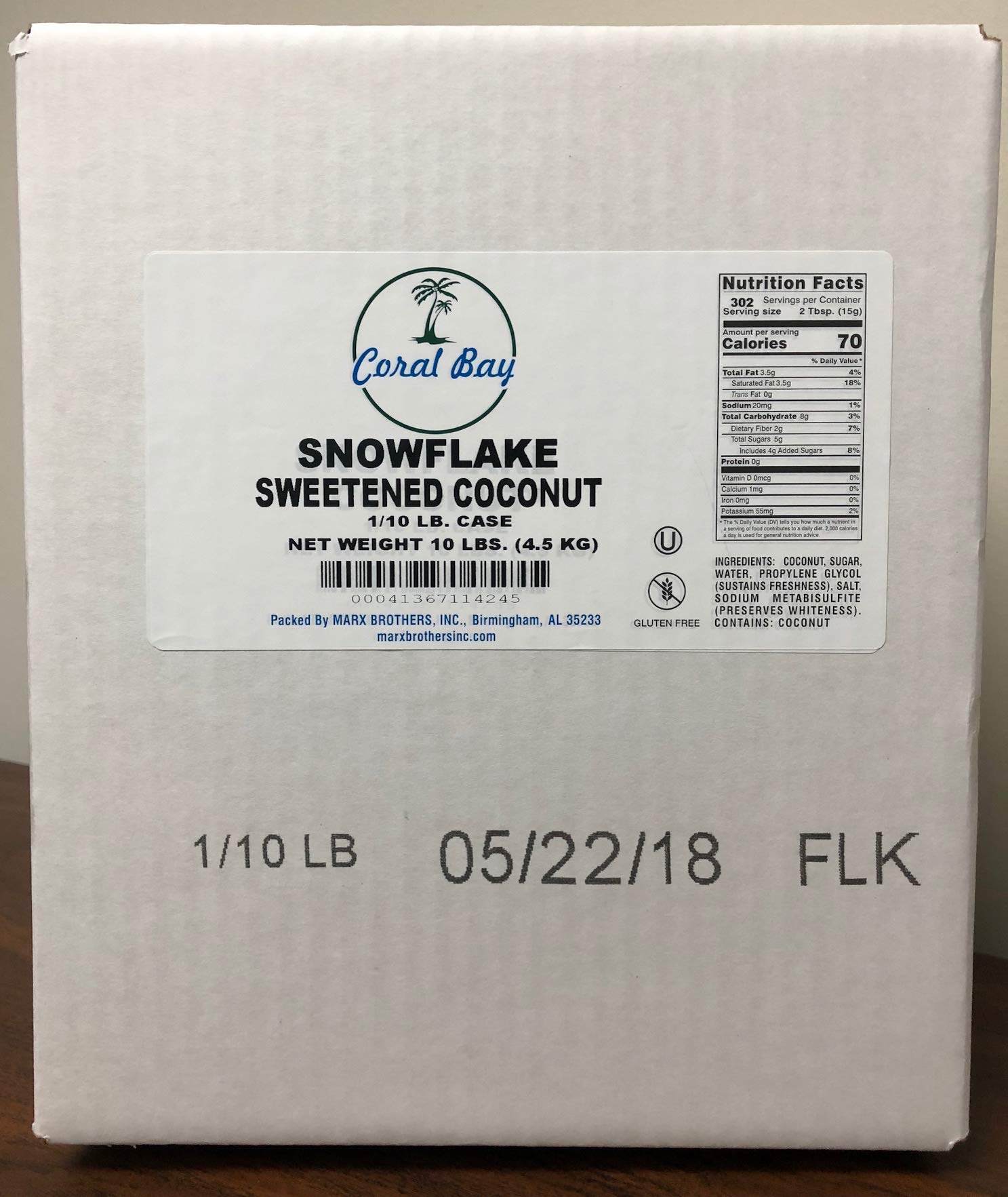 Coral Bay Snowflake, Sweetened Coconut, 10 Lb