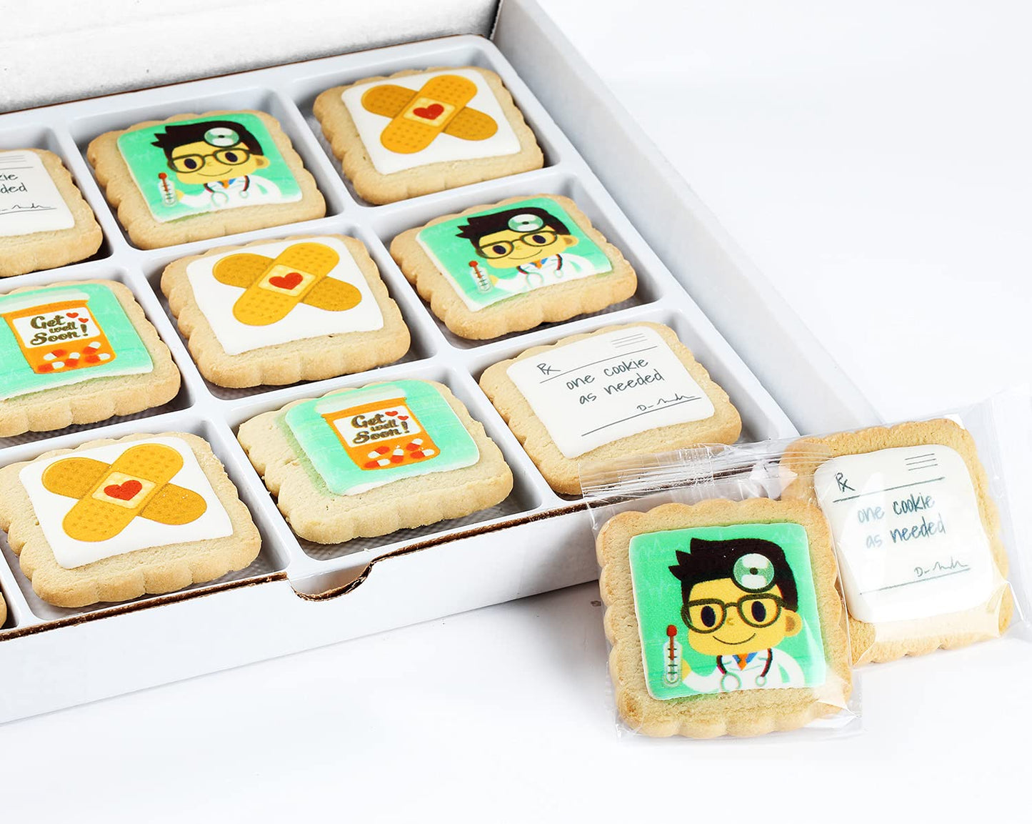 Get Well Soon Gift Cookies Basket Box For Kids and Adults After Surgery Care Package Feel Better Sick | 12 PACK | Nut Free | Kos