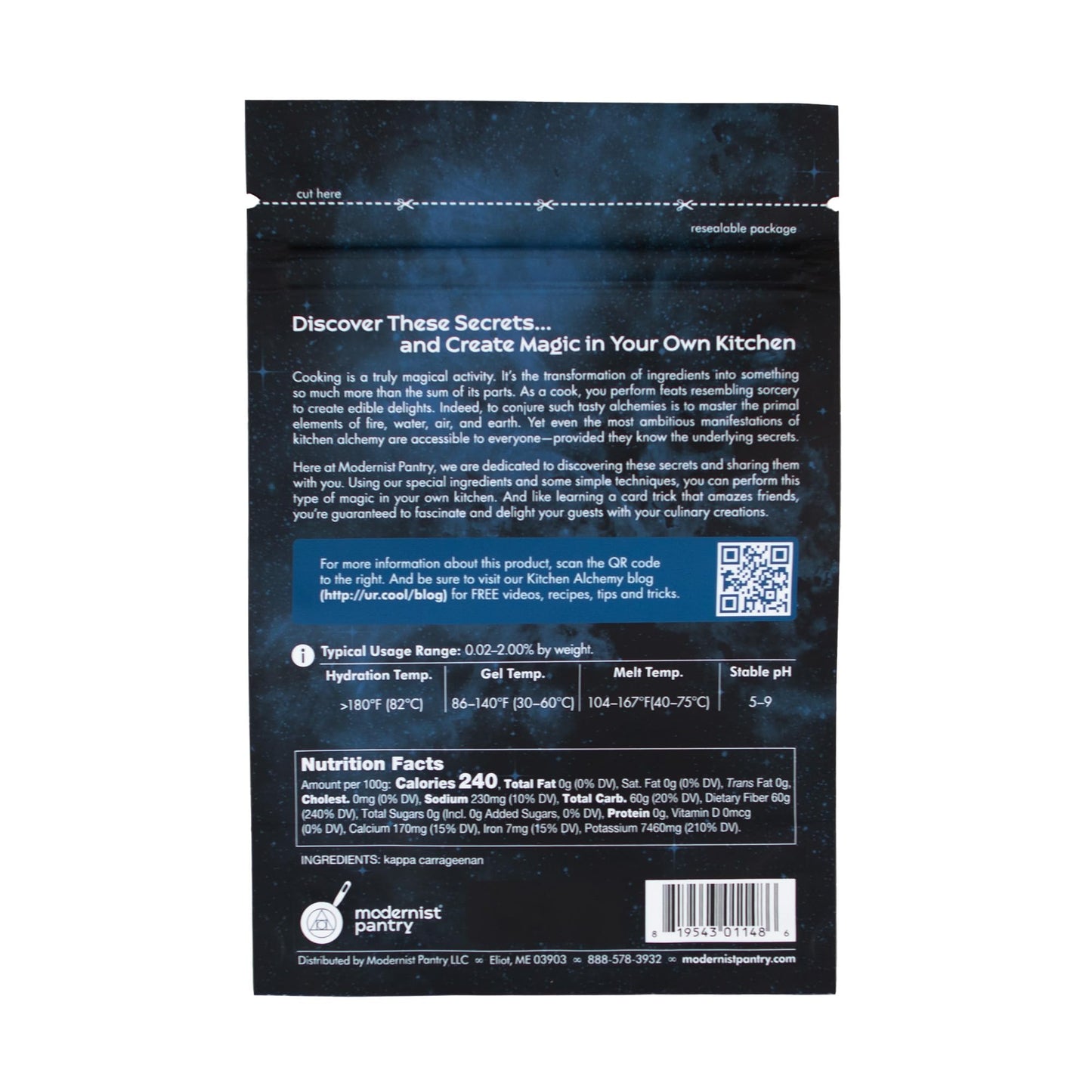 Pure Refined Kappa Carrageenan ? Non-GMO Vegan OU Kosher Certified - 100g/4oz (The original recommended for Vegan Cheese)