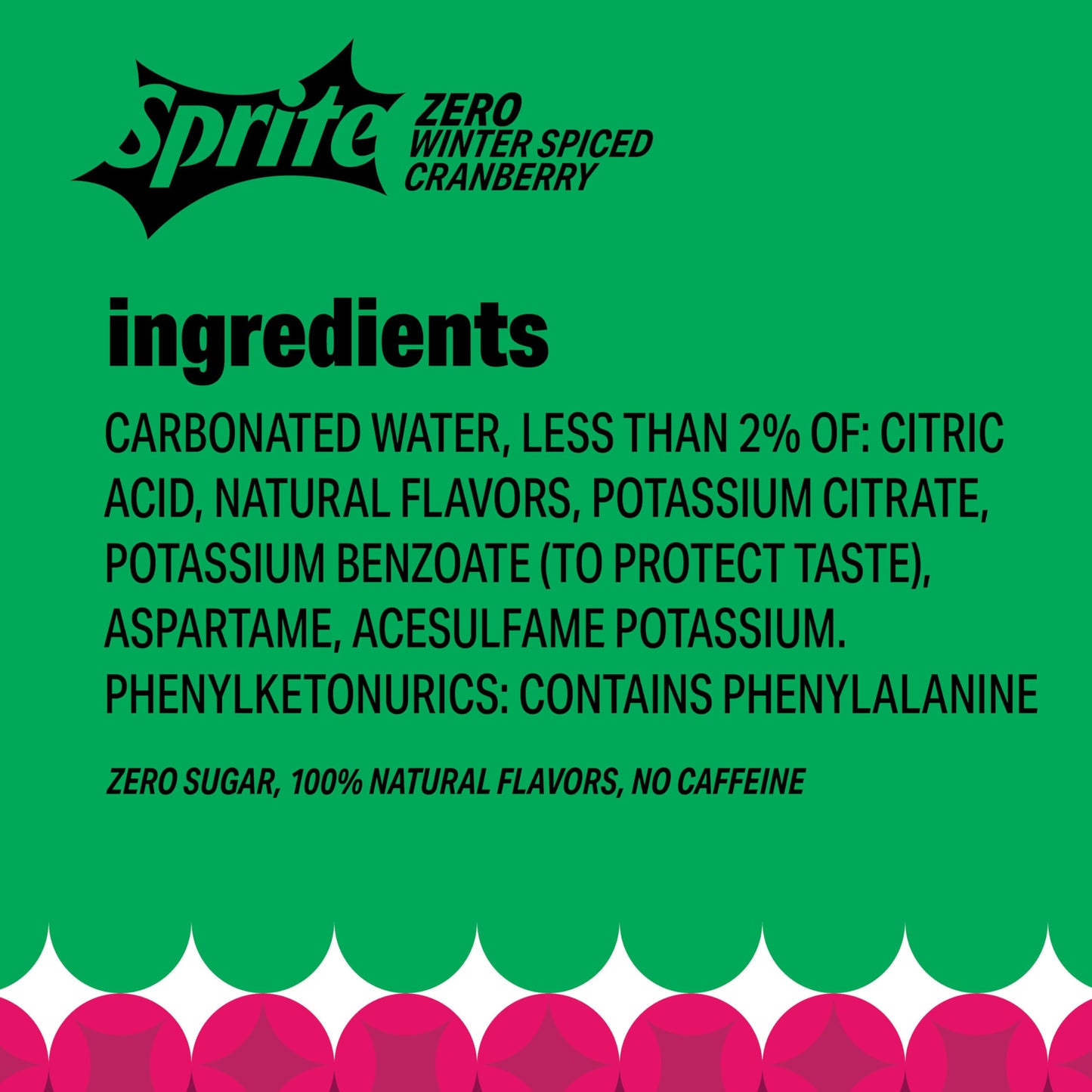 Sprite Winter Spiced Cranberry Zero Sugar Soda Pop  12 fl oz  12 Pack