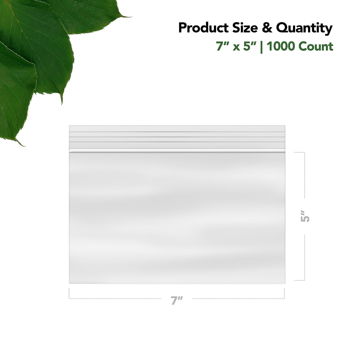 Seal Fresh Pint Zip Bags - 7X5 Inches (1000 Count), 2 Mil - Clear Plastic Reclosable Ldpe Poly Baggies With Resealable Lock Seal