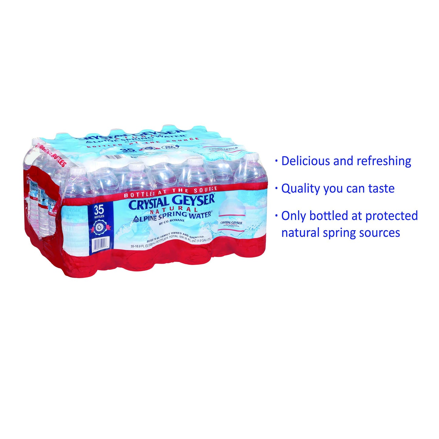 Alpine Spring Water,16.9 Fl Oz (Pack of 35),Bottled at the Source (075140350018)