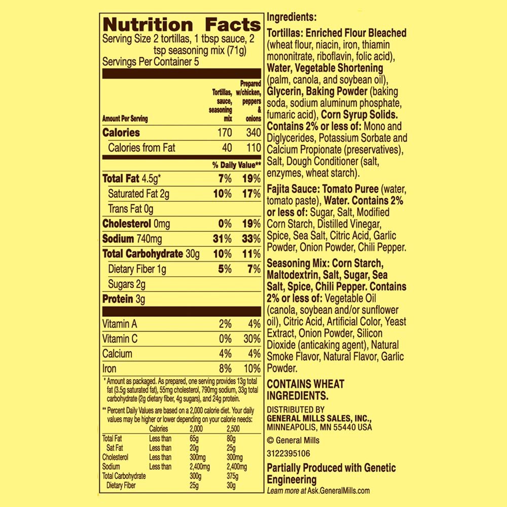 Old El Paso Fajita Dinner Kit with Flour Tortillas & Mild Sauce, 12.5 oz, Easy Meal Prep, 10 Ct