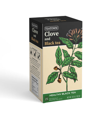 Premium Single Origin Clove Black Ceylon Tea Bags 25 Count Individually Wrapped Herbal, All Natural Full Bodied Aromatic Flavor