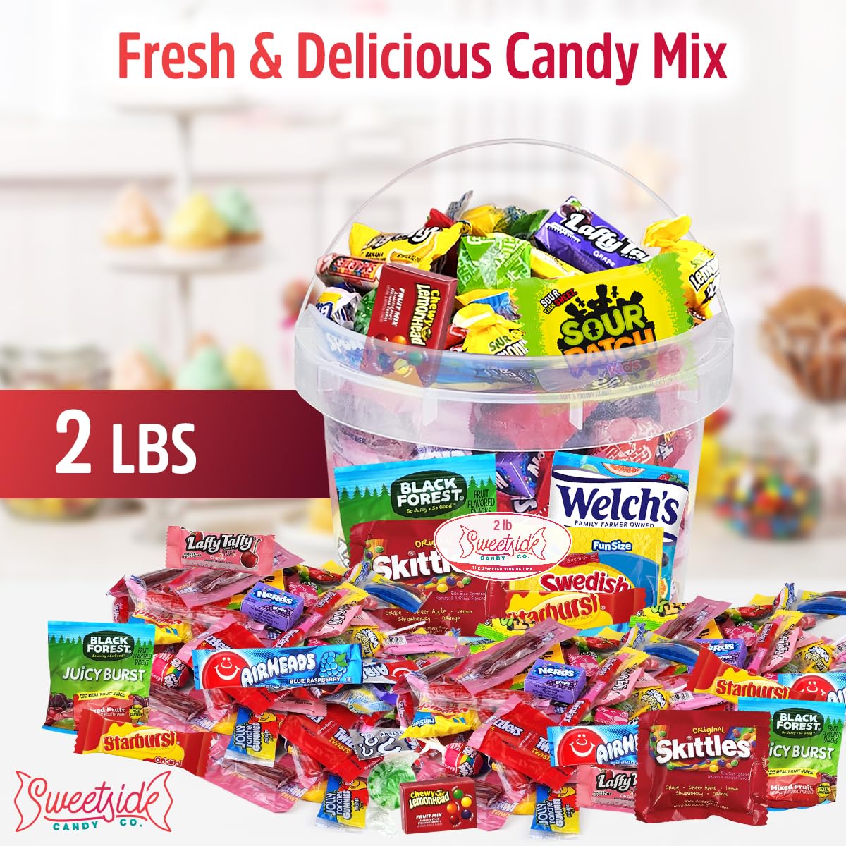 Bulk Candy Variety Pack - 2 Pound Care Package Assorted Box Mothers Day Basket , Snack Food Gift , Office Assortment Gift For Bi