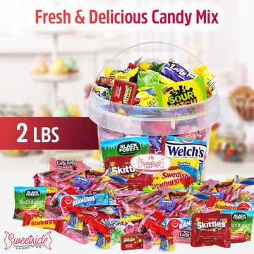 Bulk Candy Variety Pack - 2 Pound Care Package Assorted Box Mothers Day Basket , Snack Food Gift , Office Assortment Gift For Bi
