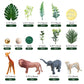 DRWATE 27 PCS Jungle Animal Cake Toppers, Safari Animals Figures, Acrylic, Green, Model GCMGG10005