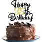 Klionjor 35th Birthday Cake Topper - Black Gold Glitter Cardboard Decoration