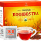 Soeos Organic Rooibos Tea  100 Teabags  Naturally Caffeine Free  USDA and Non GMO Certify  Smooth and Robust Flavor  Excellent for Hot or Iced Brew  9oz (250g)