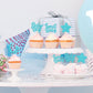 Gyufise 24Pcs Blue Glitter Baby Boy Cupcake Toppers Star Moon Sweet Baby Babyshower Boy Cupcake Picks For Baby Shower Boys Birth
