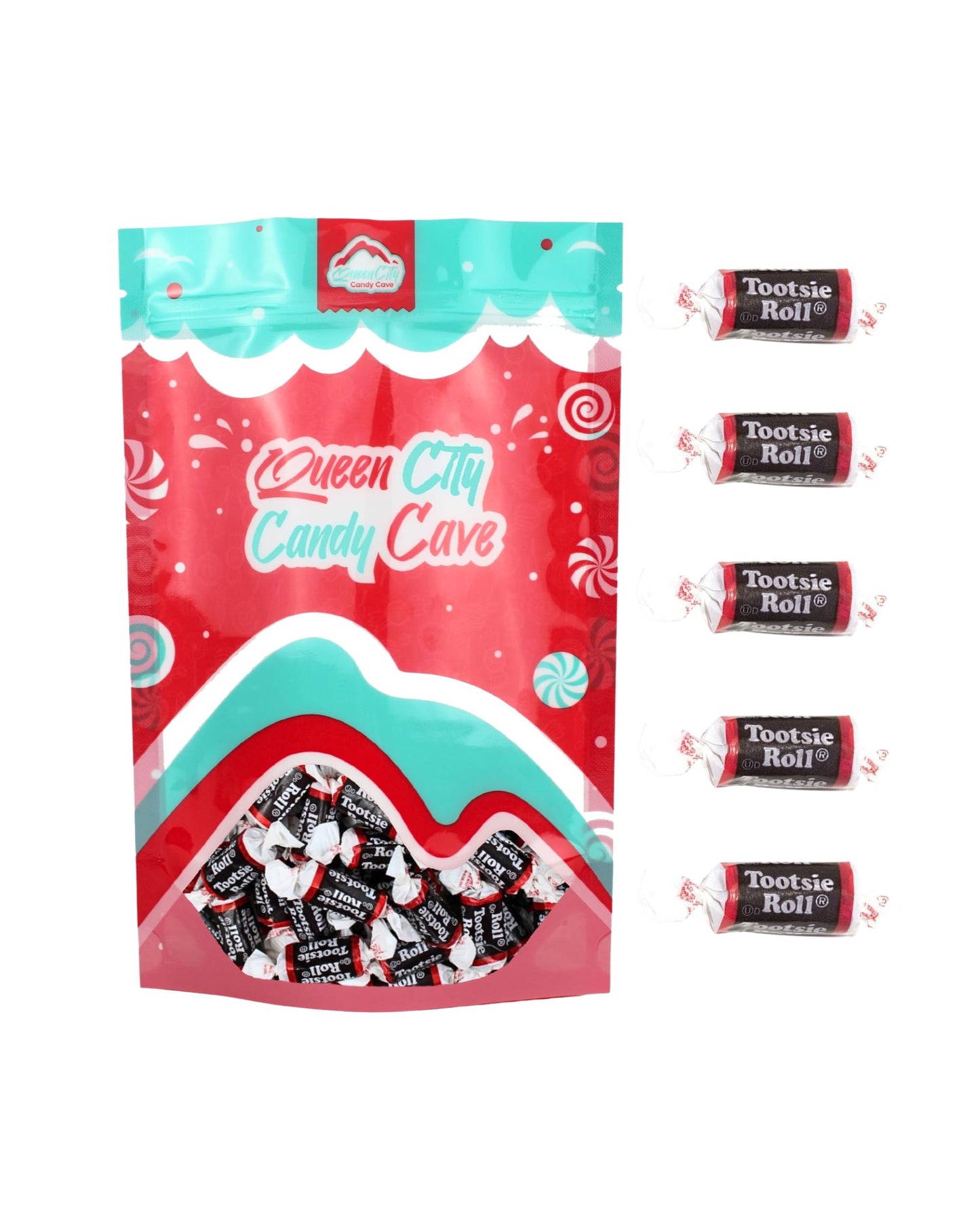 Chocolate Mini Tootsie Rolls - Bulk Tootsie Rolls Candy, Individually Wrapped Mini Bites Midgees, By Queen City Candy Cave (5 Po