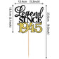 Rssta i Cake Topper 80th Birthday Decoration Black Gold Glitter Paper Model XM398