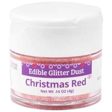 DecoPac Edible Glitter Dust | Christmas Red | Edible Sparkle Powder For Cake Decorating, Cakes, Cupcakes, Cookies, and Donuts - 