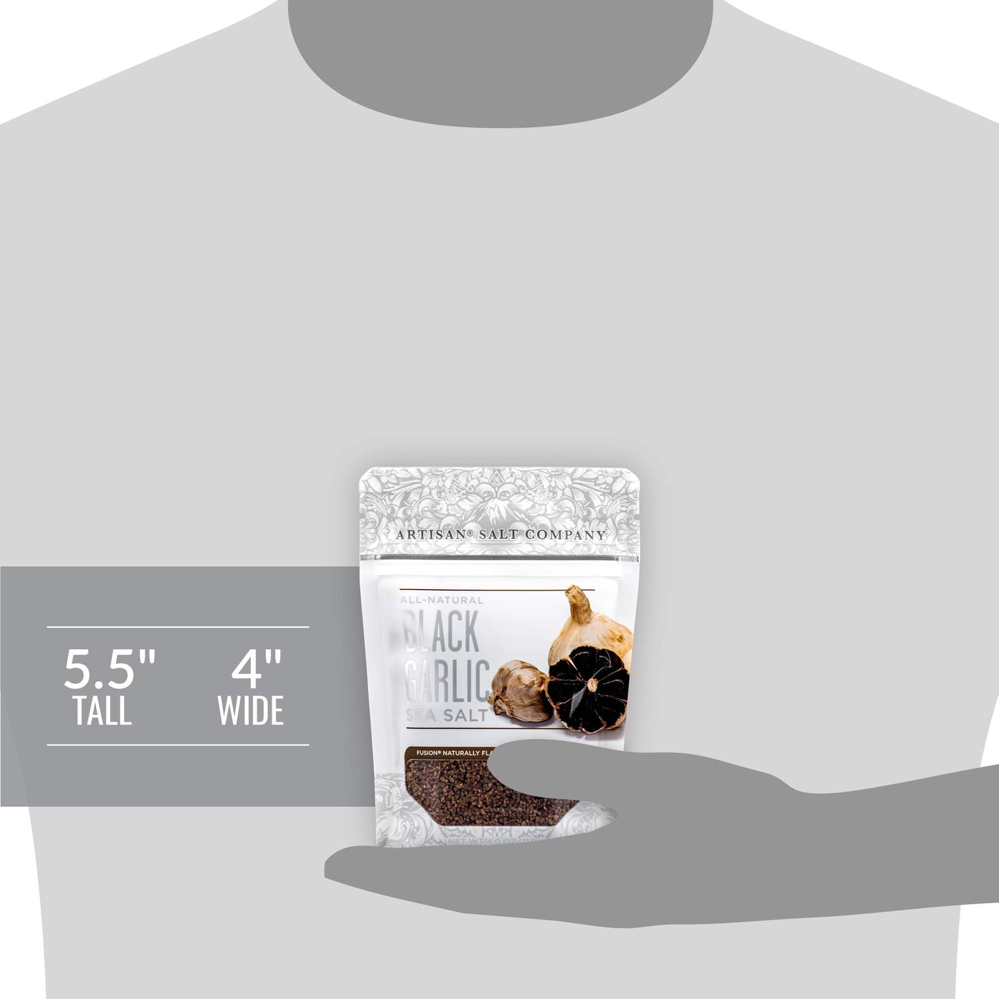 Artisan Salt Company Fusion Naturally Flavored Black Garlic Sea Salt, Zip-Top Pouch, 4 Ounce