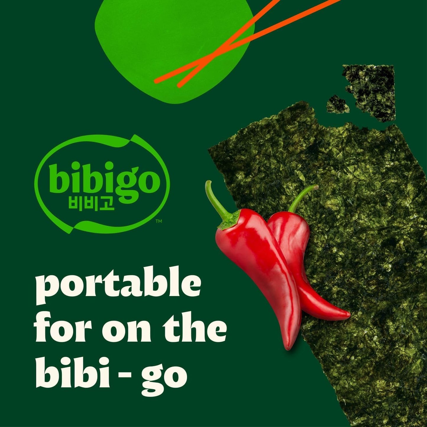 Bibigo Seaweed Crisps, Hot Chili, 0.14 Ounce (Pack of 12)