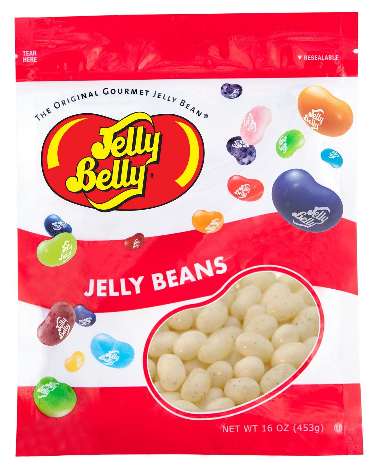 Jelly Belly French Vanilla Jelly Beans - 1 Pound (16 Ounces) Resealable Bag - Genuine, Official, Straight From The Source
