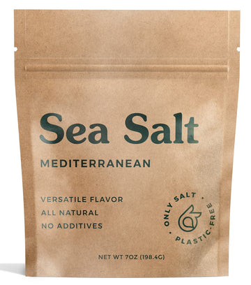 Only Organic Mediterranean Sea Salt - Fine Grain Kosher Salt Rich In 70+ Trace Minerals - Unrefined, All-Natural Seasoning For C