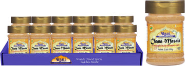 Rani Chana Masala (Garbanzo Curry 15-Spice Blend) 3.5oz (100g) PET Jar, Pack of 12 ~ All Natural | Vegan | No Colors | Gluten Fr