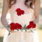 Rssta i Red Rose Cake Topper - 9 Pack Artificial Flowers for Wedding, Bridal Shower, Birthday, 2.6 inches, Design 5