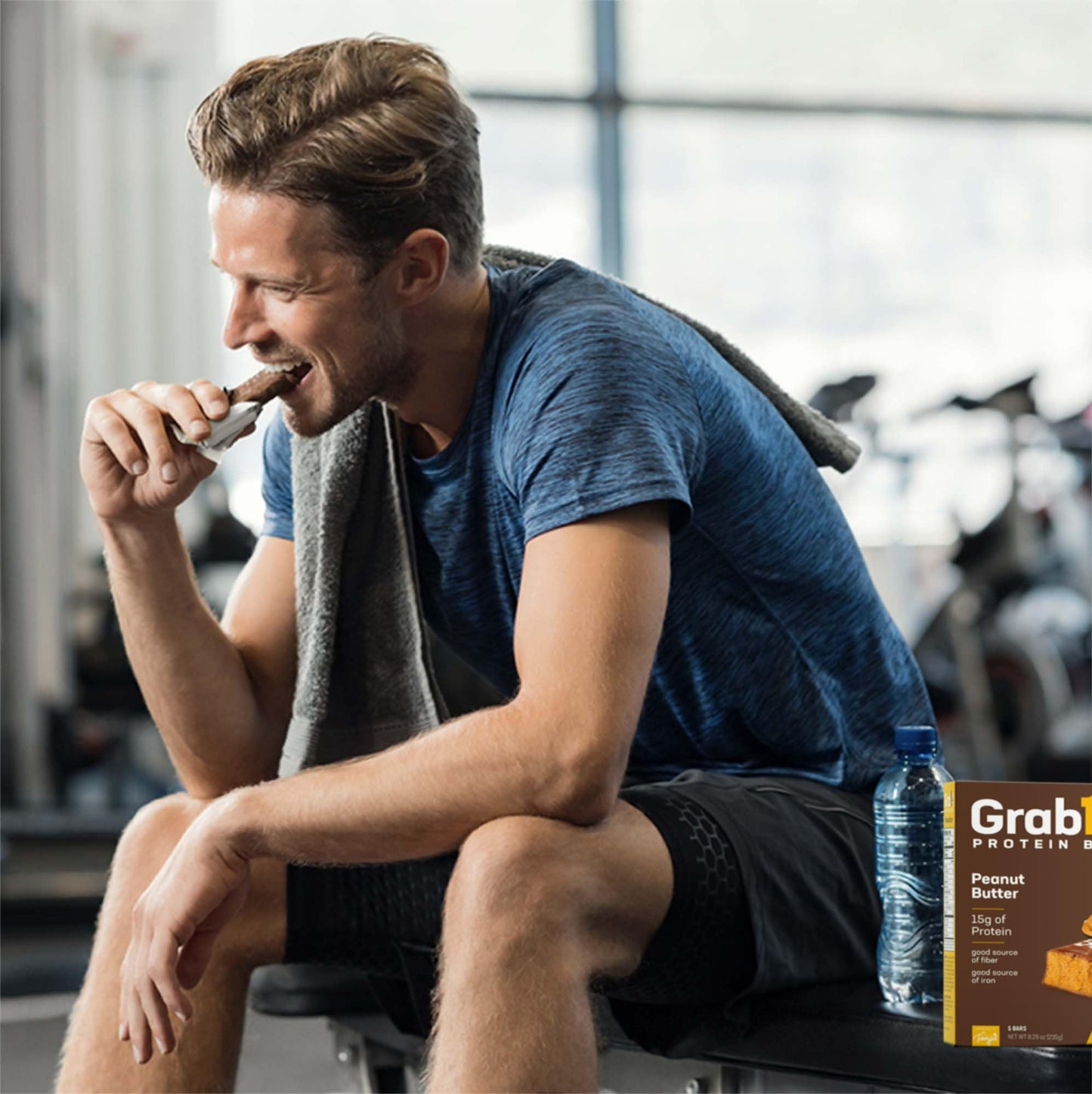 Grab1 Peanut Butter Protein Bars | 15 Grams Protein (2 Pack - 10 Bars) Controls Hunger | Certified Kosher | Low Calorie | Perfect For Snacking | Nutritious Meal Replacement