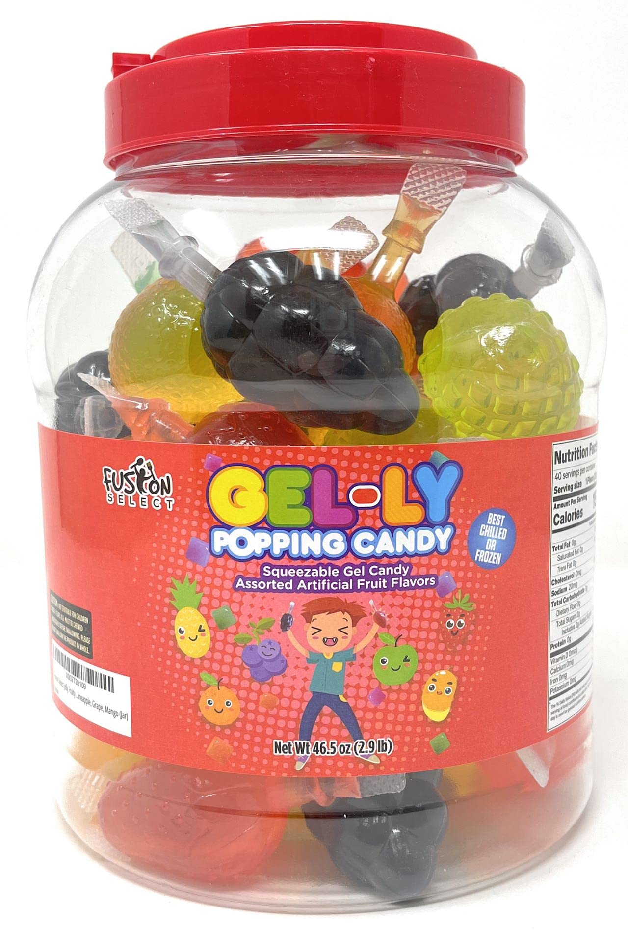 Fusion Select Jelly Fruit Snack Jelly Fruits Hit Or Miss Candy Challenge - Fruit-Shaped Jelly- Assorted Flavors, Strawberry, Ora