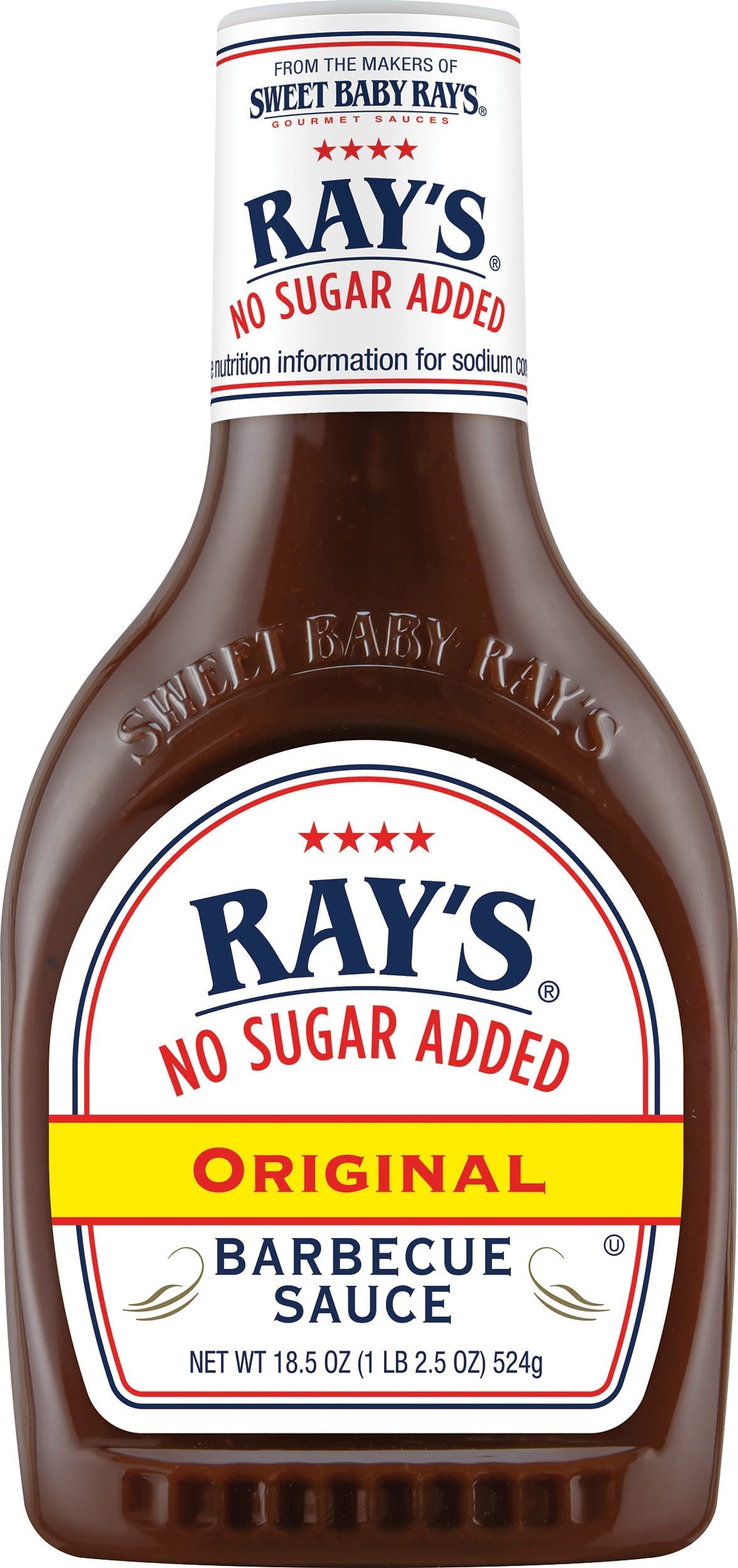 Sweet Baby Ray'S Barbecue Sauce No Sugar Added, Original, 18.5 Oz (Pack Of 1)
