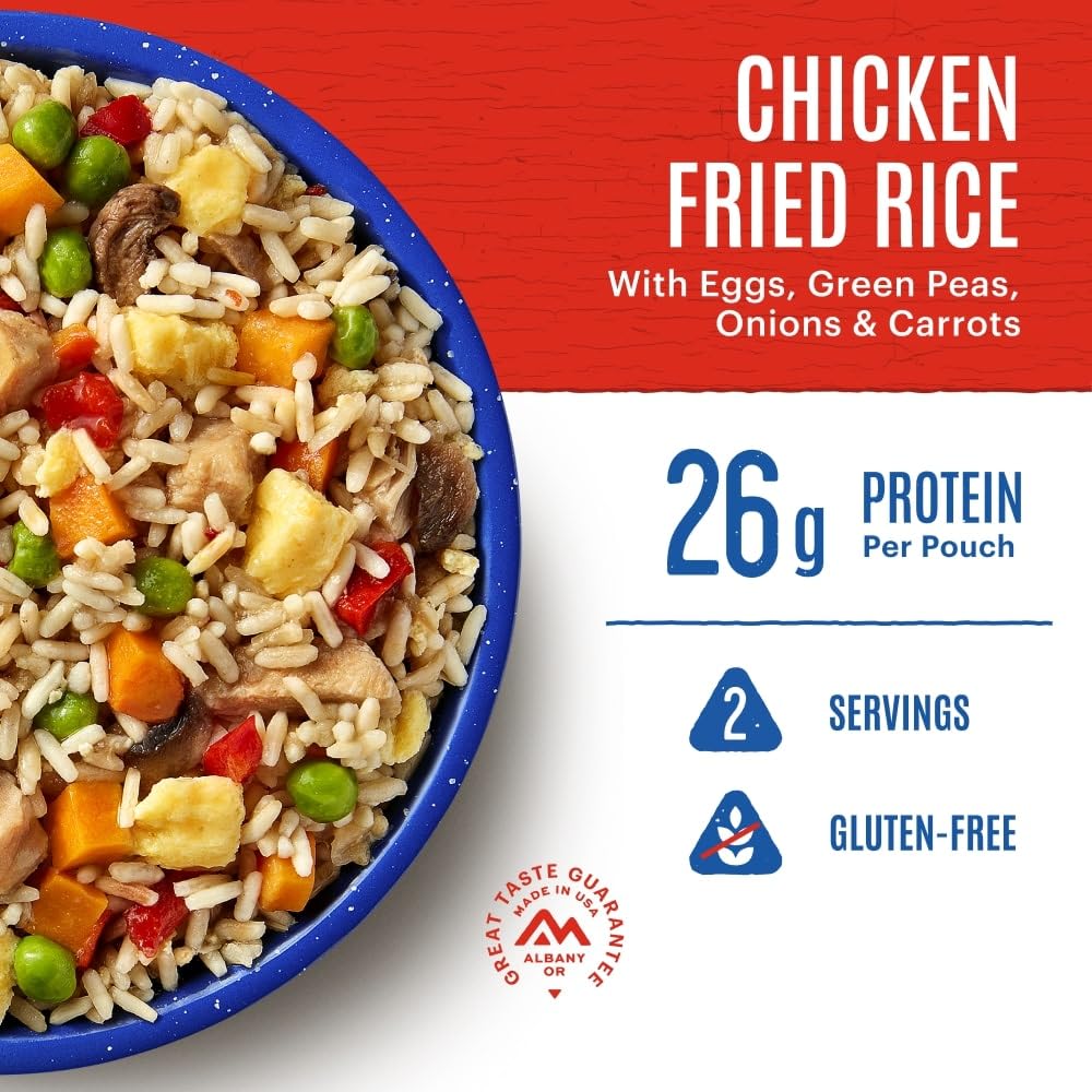 Mountain House Chicken Fried Rice | Freeze Dried Backpacking & Camping Food | 2 Servings | Gluten-Free