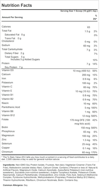 ANDREW LESSMAN Secure Soy Meal Replacement - Vanilla, 10 Servings, 63 Calories, 7g Non-GMO Soy Protein, Low-Fat, Instant Mix