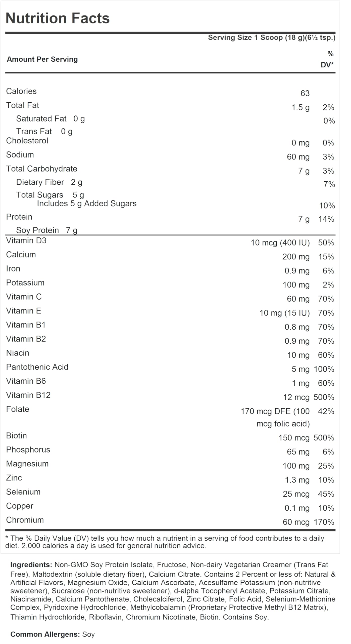 ANDREW LESSMAN Secure Soy Complete Meal Replacement - Vanilla, 30 Servings, 21.16 Ounce, Low-Fat, Non-GMO Soy Protein, Vitamins and Minerals