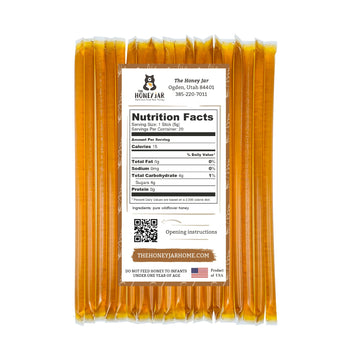 The Honey Jar - Wildflower Varietal Honey Sticks - Pure Honey Straws For Tea, Coffee, Or A Healthy Treat - One Teaspoon Of Flavo