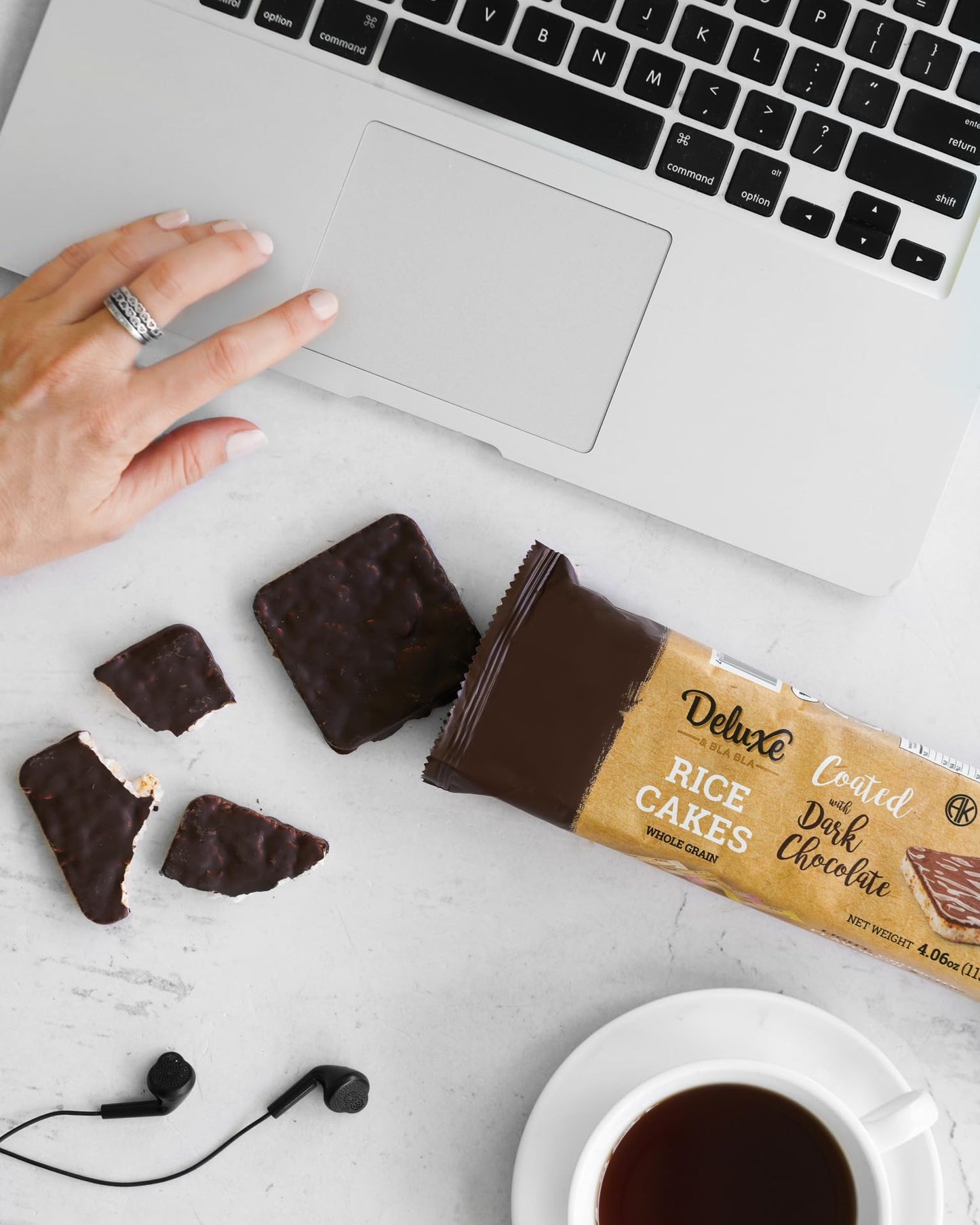 Deluxe & Bla Bla Dark Chocolate Rice Cakes, Kosher Certified Dairy Free, Gluten Free, Nuts Free, Vegan Snack (Dark Chocolate) Pa