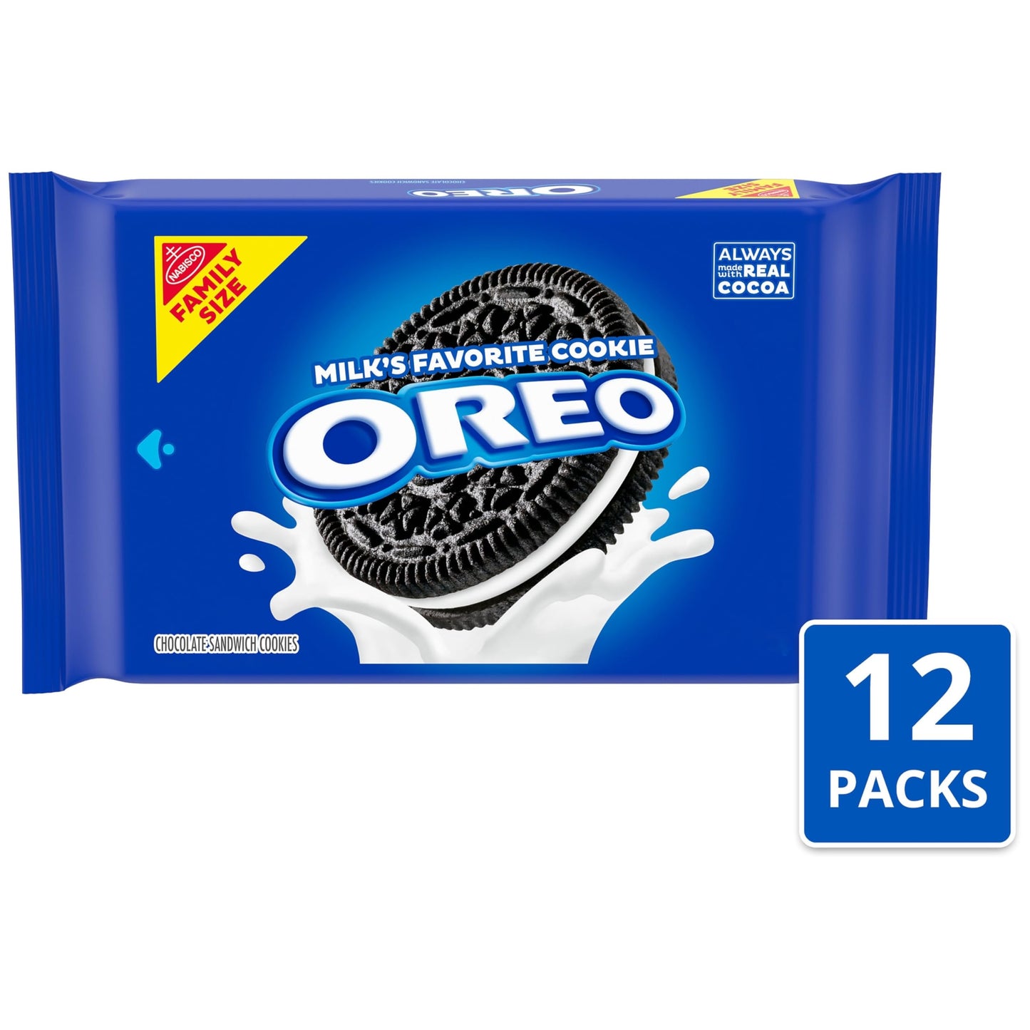 OREO Chocolate Sandwich Cookies, Family Size, 12 - 18.12 oz Packs