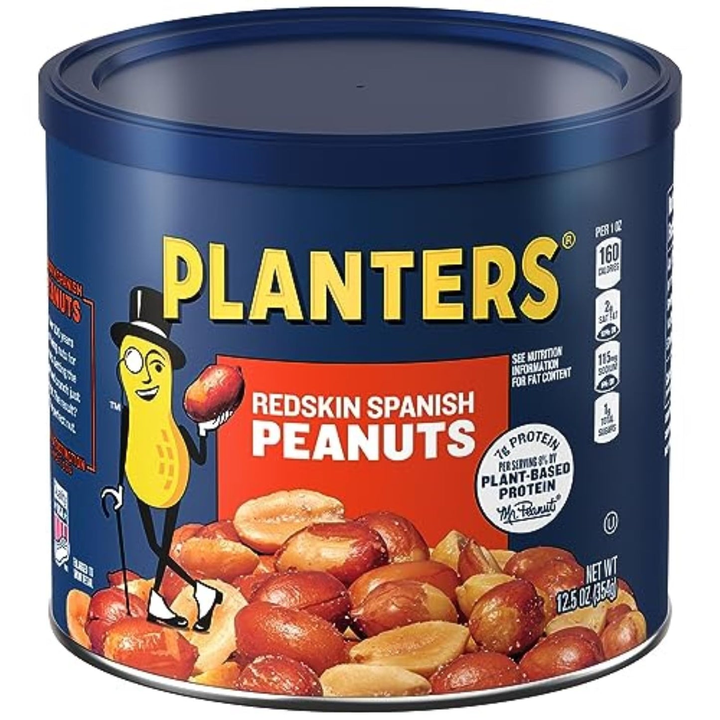PLANTERS Redskin Spanish Peanuts, Roasted Salted, 12.5 oz Jars, Pack of 6