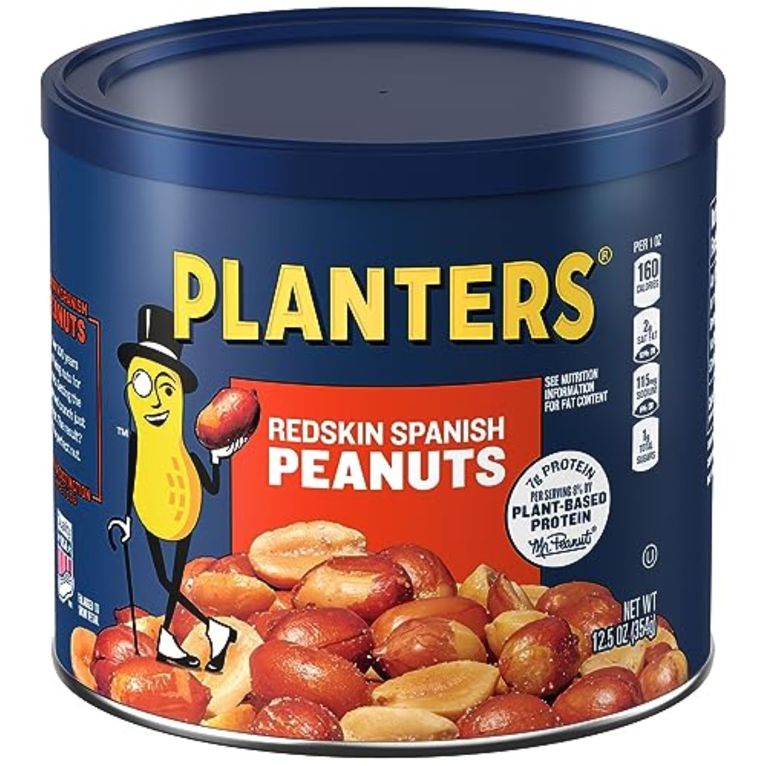 PLANTERS Redskin Spanish Peanuts, Roasted Salted, 12.5 oz Jars, Pack of 6
