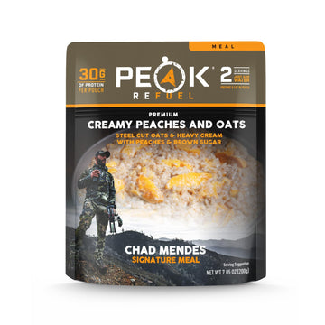 Peak Refuel Creamy Peaches And Oats | Chad Mendes Signature Meal | Premium Freeze-Dried Variety Meals | Hunting, Survival, Campi