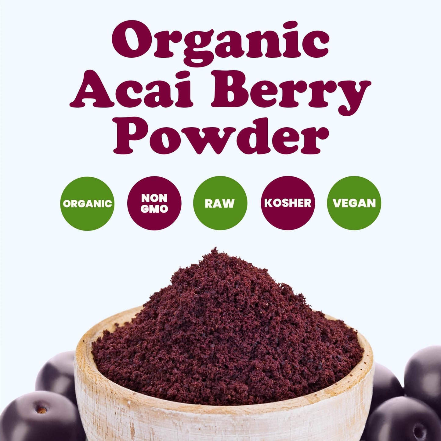 Food to Live Organic Acai Berry Powder, Non-GMO, Vegan, 8 Ounces