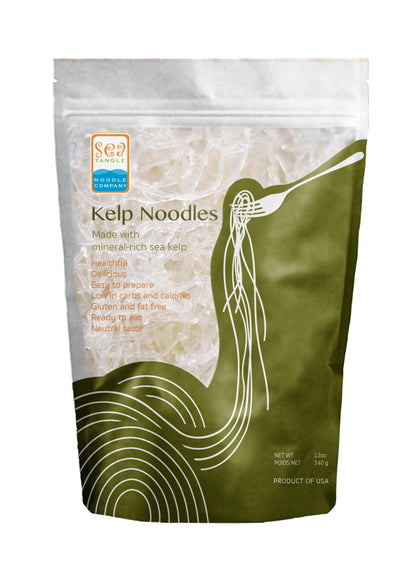 Sea Tangle Kelp Noodles (12oz) - Pack of 6 - Low Calorie Asian Noodles for Healthy Noodle Dishes - Gluten Free, Keto Noodle Sub 