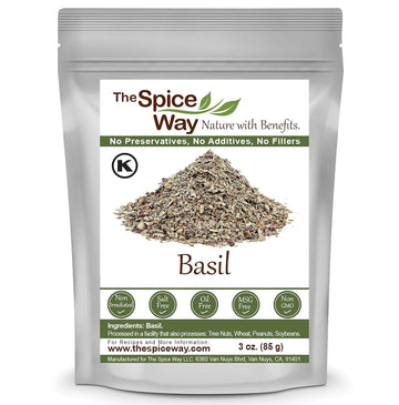 The Spice Way Basil Leaves - (3 Oz) Pure Dried Basil Seasoning Leaves